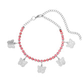 Anklet-Bracelet  INS Fashion Butterfly anklet Rhinestone Tennis Chain  ID A114 - 1136 - foxberryparkproducts