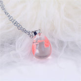 Chic Transparent Resin Rould Ball Moon Pendant Necklace - foxberryparkproducts