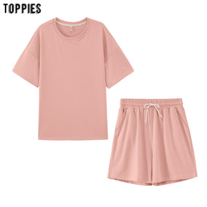 Toppies Summer Tracksuits Womens Two Peices Set Leisure Outfits - foxberryparkproducts