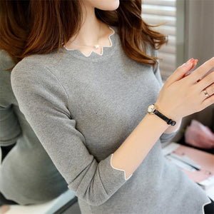2021 autumn new women sweaters women head set inside long-sleeved sweater Slim bottoming shirt - foxberryparkproducts