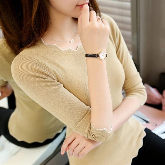 2021 autumn new women sweaters women head set inside long-sleeved sweater Slim bottoming shirt - foxberryparkproducts