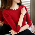 2021 autumn new women sweaters women head set inside long-sleeved sweater Slim bottoming shirt - foxberryparkproducts