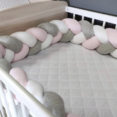 1M/2M/3M/4M Baby Bumper Bed Braid Knot Pillow Cushion Bumper - foxberryparkproducts