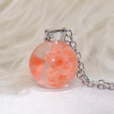 Chic Transparent Resin Rould Ball Moon Pendant Necklace - foxberryparkproducts
