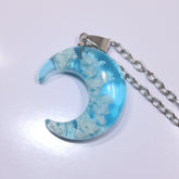 Chic Transparent Resin Rould Ball Moon Pendant Necklace - foxberryparkproducts