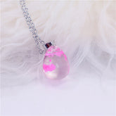 Chic Transparent Resin Rould Ball Moon Pendant Necklace - foxberryparkproducts
