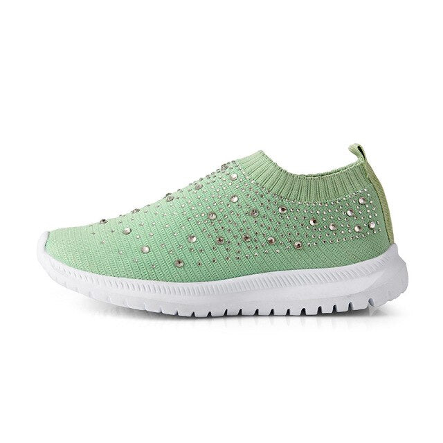 Women Flats Sneakers Crystal Fashion - foxberryparkproducts
