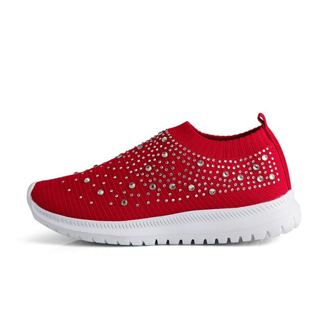Women Flats Sneakers Crystal Fashion - foxberryparkproducts