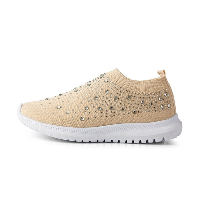 Women Flats Sneakers Crystal Fashion - foxberryparkproducts