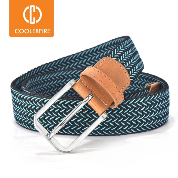 Men Women Casual Knitted Woven Canvas Elastic Expandable Braided Stretch Belts - foxberryparkproducts