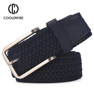 Men Women Casual Knitted Woven Canvas Elastic Expandable Braided Stretch Belts - foxberryparkproducts