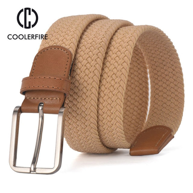 Men Women Casual Knitted Woven Canvas Elastic Expandable Braided Stretch Belts - foxberryparkproducts