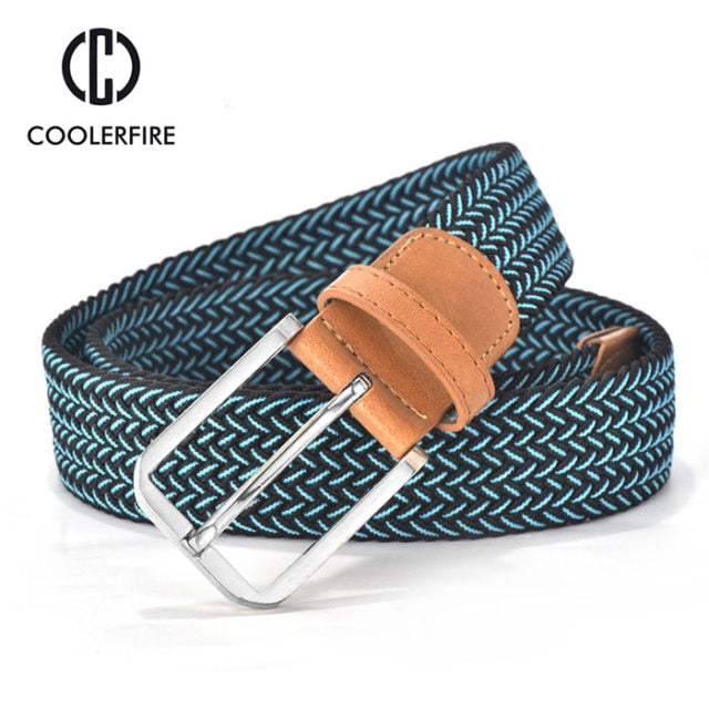 Men Women Casual Knitted Woven Canvas Elastic Expandable Braided Stretch Belts - foxberryparkproducts