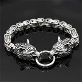 Nordic Vikings Celtic Wolf Head Bracelets Mens Stainless Steel Oding Wolf Bangles Amulet Never Fade - foxberryparkproducts