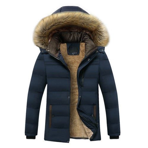 2021 Winter New Warm Thick Fleece Waterproof Hooded Fur Collar Parka - foxberryparkproducts