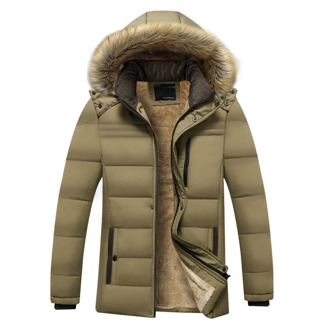 2021 Winter New Warm Thick Fleece Waterproof Hooded Fur Collar Parka - foxberryparkproducts