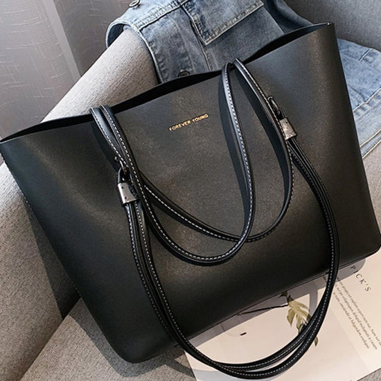 Solid Color Women PU Leather Handbag - foxberryparkproducts