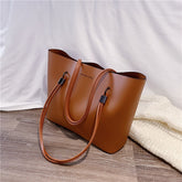 Solid Color Women PU Leather Handbag - foxberryparkproducts