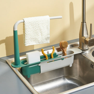 Telescopic Sink Shelf Kitchen Sinks Organizer Soap Sponge Holder - foxberryparkproducts