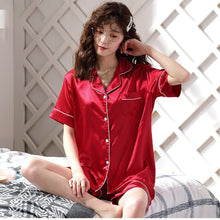 Load image into Gallery viewer, Womens Silk Satin Pajamas - foxberryparkproducts
