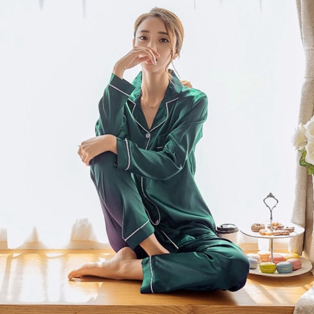 Womens Silk Satin Pajamas - foxberryparkproducts