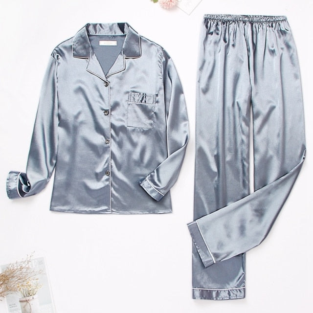 Womens Silk Satin Pajamas - foxberryparkproducts