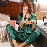 Womens Silk Satin Pajamas - foxberryparkproducts