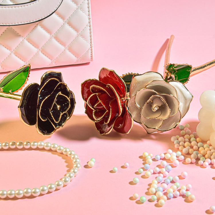 24k Gold Dipped Rose Flowers with Stand Eternal Rose Forever Love In Box Birthday Christmas Valentine Day Wedding Gift for Women - foxberryparkproducts