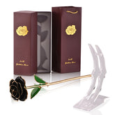 24k Gold Dipped Rose Flowers with Stand Eternal Rose Forever Love In Box Birthday Christmas Valentine Day Wedding Gift for Women - foxberryparkproducts