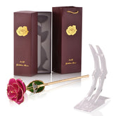 24k Gold Dipped Rose Flowers with Stand Eternal Rose Forever Love In Box Birthday Christmas Valentine Day Wedding Gift for Women - foxberryparkproducts