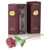 24k Gold Dipped Rose Flowers with Stand Eternal Rose Forever Love In Box Birthday Christmas Valentine Day Wedding Gift for Women - foxberryparkproducts