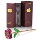 24k Gold Dipped Rose Flowers with Stand Eternal Rose Forever Love In Box Birthday Christmas Valentine Day Wedding Gift for Women - foxberryparkproducts