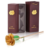 24k Gold Dipped Rose Flowers with Stand Eternal Rose Forever Love In Box Birthday Christmas Valentine Day Wedding Gift for Women - foxberryparkproducts