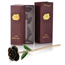 Load image into Gallery viewer, 24k Gold Dipped Rose Flowers with Stand Eternal Rose Forever Love In Box Birthday Christmas Valentine Day Wedding Gift for Women - foxberryparkproducts
