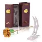 24k Gold Dipped Rose Flowers with Stand Eternal Rose Forever Love In Box Birthday Christmas Valentine Day Wedding Gift for Women - foxberryparkproducts