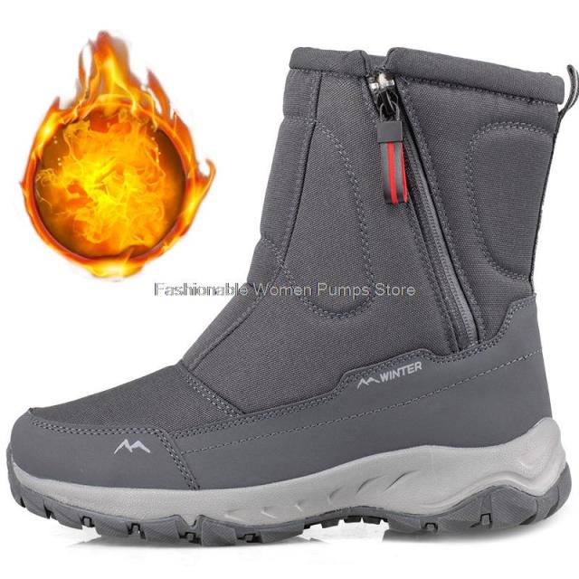 Waterproof Men's Winter Warm Plush Snow Boots - foxberryparkproducts