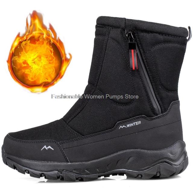 Waterproof Men's Winter Warm Plush Snow Boots - foxberryparkproducts