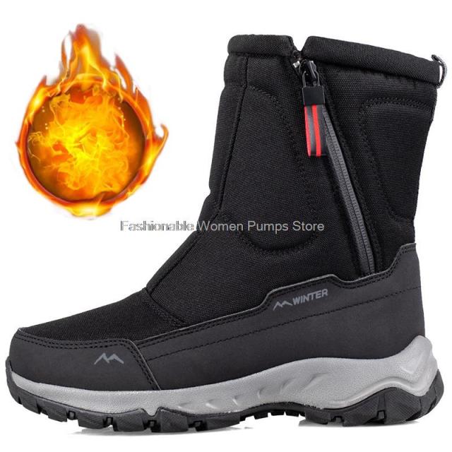 Waterproof Men's Winter Warm Plush Snow Boots - foxberryparkproducts