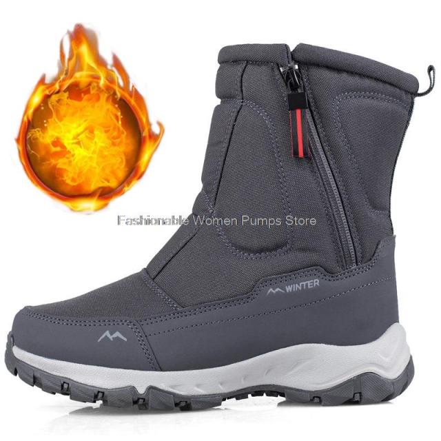 Waterproof Men's Winter Warm Plush Snow Boots - foxberryparkproducts