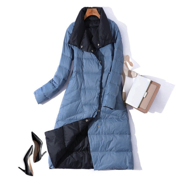 2022 Women Winter Coat Stand Collar White Duck Down - foxberryparkproducts