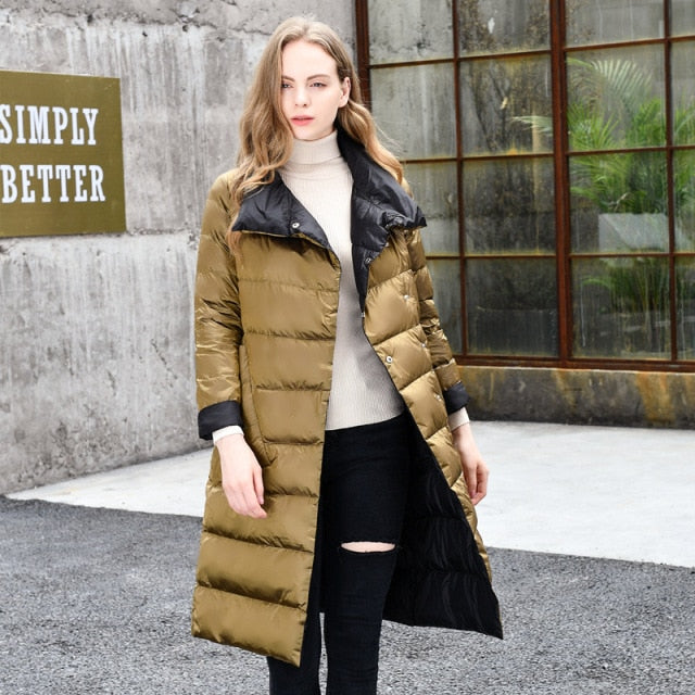2022 Women Winter Coat Stand Collar White Duck Down - foxberryparkproducts