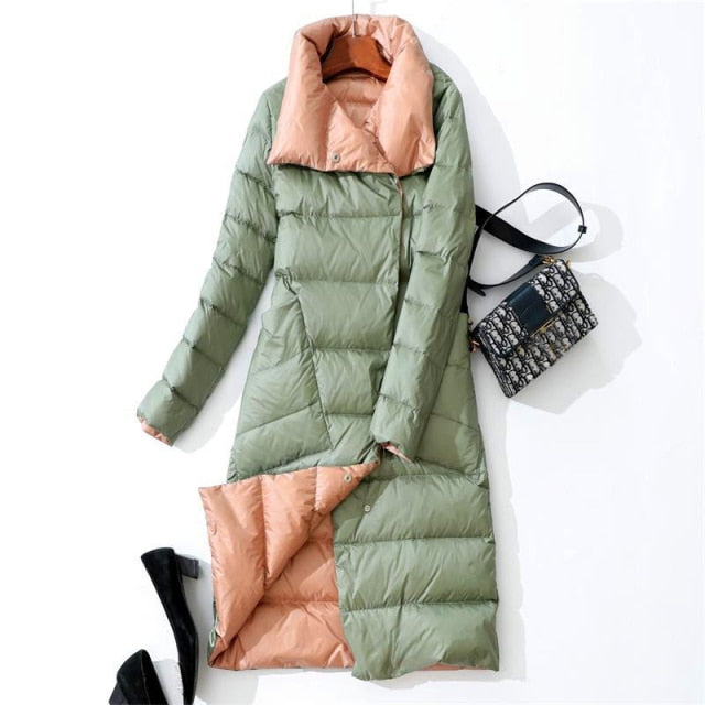 2022 Women Winter Coat Stand Collar White Duck Down - foxberryparkproducts