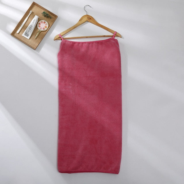 Wearable Microfiber Bathrobe Woman Shower Female Soft Bath Towel - foxberryparkproducts