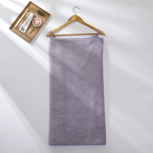 Wearable Microfiber Bathrobe Woman Shower Female Soft Bath Towel - foxberryparkproducts