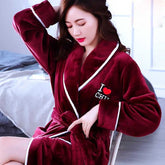 Women Coral Fleece Robe - foxberryparkproducts