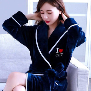 Women Coral Fleece Robe - foxberryparkproducts