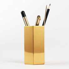 Load image into Gallery viewer, Dokibook Golden brass pen holder stainless steel metal - foxberryparkproducts
