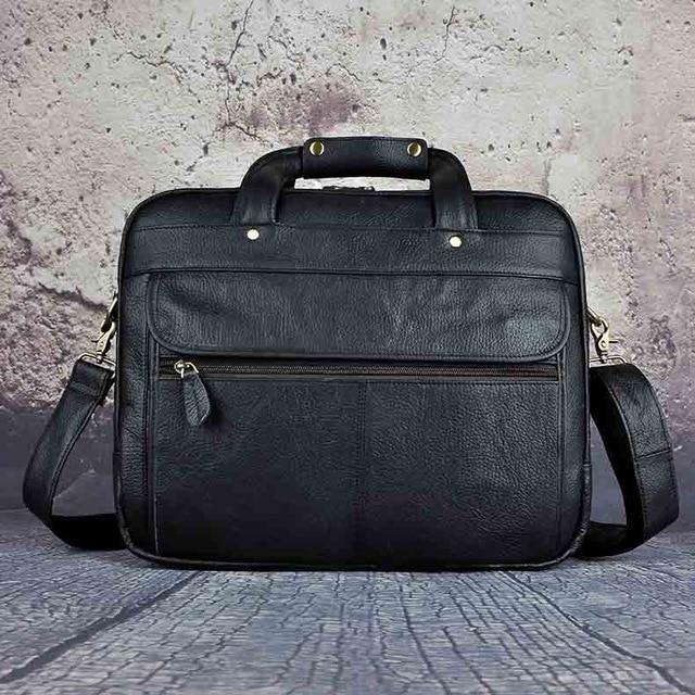 Top Quality Men Real Leather Antique Style 15.6" Laptop Briefcase - foxberryparkproducts