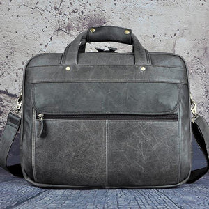 Top Quality Men Real Leather Antique Style 15.6" Laptop Briefcase - foxberryparkproducts