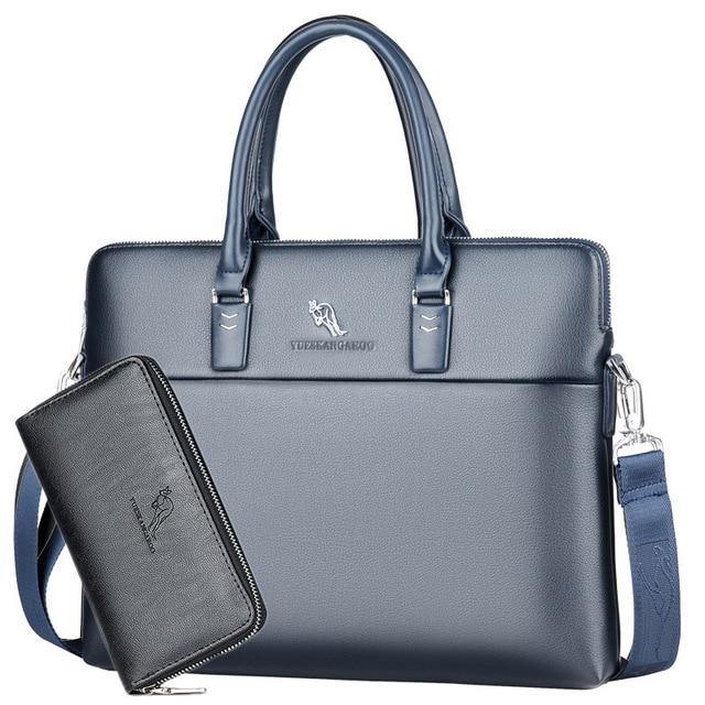 Black  Men Briefcase For Document Laptop Computer - foxberryparkproducts